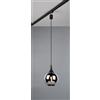 Trio Lighting DUOLINE SOSPENSIONE LUMINA METALLO NERO E VETRO FUME' D. 18CM PER SISTEMA BINARIO E14
