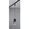 Trio Lighting DUOLINE SOSPENSIONE ROBIN METALLO NERO E VETRO FUME' D. 10CM PER SISTEMA BINARIO E27