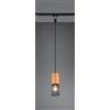 Trio Lighting DUOLINE TOSH SOSPENSIONE METALLO NERO E LEGNO D. 8CM 1 LUCE ATTACCO E27
