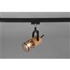 Trio Lighting DUOLINE TOSH SPOT ORIENTABILE METALLO NERO E LEGNO H. 16CM 1 LUCE ATTACCO E14