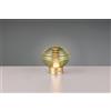 Trio Lighting EARL LAMPADA DA TAVOLO 1,5W 100lm, 3000K RICARICABILE METALLO OTTONE SATINATO E VETRO RIGATO VERDE REGOLAZIONE INTESITA' TOUCH H.14,5CM
