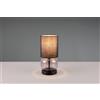 Trio Lighting ELIO LAMPADA DA TAVOLO BASE VETRO FUME' CON PARALUME NERO H. 29CM 1 LUCE ATTACCO E27