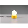 Trio Lighting COUNTESS LAMPADA DA TAVOLO BASE IN METALLO GIALLO CON VETRO BIANCO ACCENSIONE TOUCH H. 17CM 1 LUCE ATTACCO E14