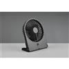 Trio Lighting BREEZY VENTILATORE DA APPOGGIO NERO 3 VELOCITA' RICARICABILE H. 23CM