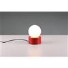 Trio Lighting COUNTESS LAMPADA DA TAVOLO BASE IN METALLO ROSSA CON VETRO BIANCO ACCENSIONE TOUCH H. 17CM 1 LUCE ATTACCO E14