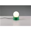 Trio Lighting COUNTESS LAMPADA DA TAVOLO BASE IN METALLO VERDE CON VETRO BIANCO ACCENSIONE TOUCH H. 17CM 1 LUCE ATTACCO E14