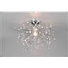 Trio Lighting GLORIA PLAFONIERA FILI METALLO CROMATO CON GEMME EFFETTO CRISTALLO D. 52CM 1 LUCE ATTACCO E27