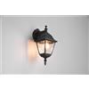 Trio Lighting LIVENZA APPLIQUE DA ESTERNO DOWN 4 LATI FUSIONE DI ALLUMINIO NERA E VETRO TRASPARENTE H. 33CM IP44 1 LUCE ATTACCO E27