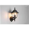 Trio Lighting LIVENZA APPLIQUE DA ESTERNO UP 4 LATI FUSIONE DI ALLUMINIO NERA E VETRO TRASPARENTE H. 33CM IP44 1 LUCE ATTACCO E27