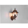 Trio Lighting LIVENZA APPLIQUE DA ESTERNO UP 4 LATI FUSIONE DI ALLUMINIO RUGGINE E VETRO TRASPARENTE H. 33CM IP44 1 LUCE ATTACCO E27