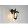 Trio Lighting PIENZA APPLIQUE DA ESTERNO DOWN 6 LATI FUSIONE DI ALLUMINIO NERA E VETRO TRASPARENTE H. 31CM IP44 1 LUCE ATTACCO E27