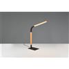 Trio Lighting NORRIS LAMPADA DA STUDIO LED 7W 950lm, 3000K METALLO NERO E LEGNO FLESSIBILE CON REGOLAZIONE INTENSITA' H. 42CM