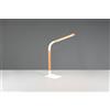 Trio Lighting NORRIS LAMPADA DA STUDIO LED 7W 950lm, 3000K METALLO BIANCO E LEGNO FLESSIBILE CON REGOLAZIONE INTENSITA' H. 42CM