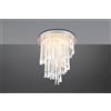Trio Lighting POMP PLAFONIERA GRANDE LED 30W 4000lm, 2700 - 6500K METALLO CROMATO E PENDENTI CON TELECOMANDO MULTIFUNZIONE D. 45CM DIMMERABILE