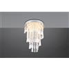 Trio Lighting POMP PLAFONIERA LED 18W 2400lm, 2700 - 6500K METALLO CROMATO E PENDENTI CON TELECOMANDO MULTIFUNZIONE D. 30CM DIMMERABILE