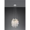 Trio Lighting POMP SOSPENSIONE GRANDE LED 38W 5500lm, 2700 - 6500K METALLO CROMATO E PENDENTI CON TELECOMANDO MULTIFUNZIONE D. 48CM DIMMERABILE