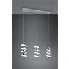 Trio Lighting LAOLA SOSPENSIONE LED 24W 3750lm, 4000K 3 SPIRALI CROMATE DIMMERABILE CON INTERRUTTORE L. 70CM