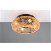 Trio Lighting LILLESAND VENTILATORE E PLAFONIERA 4 LUCI ATTACCO E27 DIFFUSORE MATERIALE NATURALE CON TELECOMANDO MULTIFUNZIONE CON FUNZIONE DI INVERSIONE DI ROTAZIONE X FUNZIONE INVERNALE CON MOTORE DC D.50CM