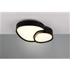 Trio Lighting RISE PLAFONIERA A LED 21W 2400lm, 2700 - 6500K FORMA ORGANICA NERA CON TELECOMANDO MULTIFUNZIONE L. 44CM DIMMERABILE