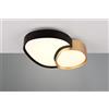 Trio Lighting RISE PLAFONIERA A LED 21W 2400lm, 2700 - 6500K FORMA ORGANICA NERA E ORO CON TELECOMANDO MULTIFUNZIONE L. 44CM DIMMERABILE