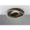 Trio Lighting SORTLAND PLAFONIERA LED 30W 3500lm, 2700 - 6500K ONDA NERO OPACO CON VENTILATORE CON VENTOLA CON FUNZIONE INVERSIONE ROTAZIONE X FUNZIONE INVERNALE CON TELECOMANDO MULTIFUNZIONE REGOLAZIONE INTENSITA' E TIMER CON MOTORE DC D.50CM
