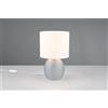 Trio Lighting VELA LAMPADA DA TAVOLO BASE VETRO GRIGIO CON PARALUME BIANCO H. 29CM 1 LUCE ATTACCO E14