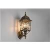 Trio Lighting VOLTURNO APPLIQUE DA ESTERNO UP 4 LATI FUSIONE DI ALLUMINIO RUGGINE CON DECORO IN FUSIONE SUL VETRO E VETRO TRASPARENTE H. 41,5CM IP44 1 LUCE ATTACCO E27