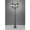 Trio Lighting VOLTURNO PALO ALTO 3 LANTERNE DA ESTERNO 4 LATI FUSIONE DI ALLUMINIO RUGGINE CON DECORO IN FUSIONE SUL VETRO E VETRO TRASPARENTE H. 200CM IP44 3 LUCI ATTACCO E27