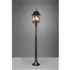 Trio Lighting VOLTURNO PALO DA ESTERNO 4 LATI FUSIONE DI ALLUMINIO RUGGINE CON DECORO IN FUSIONE SUL VETRO E VETRO TRASPARENTE H. 100CM IP44 1 LUCE ATTACCO E27