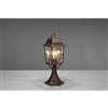 Trio Lighting VOLTURNO PALO SEGNAVIALI DA ESTERNO 4 LATI FUSIONE DI ALLUMINIO RUGGINE CON DECORO IN FUSIONE SUL VETRO E VETRO TRASPARENTE H. 47CM IP44 1 LUCE ATTACCO E27