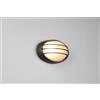 Trio Lighting TIRSO PLAFONIERA APPLIQUE DA ESTERNO OVALE FUSIONE DI ALLUMINIO NERA CON GRIGLIA E VETRO SATINATO L.21,3CM IP44 ATTACCO E27