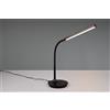 Trio Lighting TORO LAMPADA DA STUDIO LED 5W 700lm, 3000+4000+5000K NERA FLESSIBILE TOUCH E TEMPERATURA DI COLORE DIMMERABILE H. 38CM