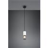 Trio Lighting TOSH SOSPENSIONE CILINDRO GABBIA METALLO NERO OPACO E LEGNO BIANCO ANTICO D. 10CM 1 LUCE ATTACCO E27