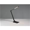 Trio Lighting TRAVIS LAMPADA DA STUDIO LED 6,5W 650lm, 3000+5000+6500K NERA TOUCH RICARICABILE USB CON REGOLAZIONE TEMPERATURA DI COLORE E FUNZIONE MEMORIZZAZIONE H. 72CM