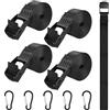 Samulee 5 Pz Cinghie di Tensione, Cinghie a Cricchetto 2M x 2.5cm, Cinghie di Fissaggio a Cricchetto, Cinghie Moto per Bagagli, Tavole da Surf, Campeggio, Porte della Bicicletta, Stand Moto, Auto