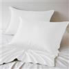 LINENWALAS Set di 2 federe in bambù 100% organico in seta di bambù morbida per capelli e pelle, dimensioni standard, federe rinfrescanti per letto (50,8 x 76,2 cm, bianco)