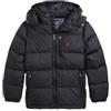 Polo Ralph Lauren per ragazzo. 323969861001 Giacca in piumino ripstop nero con cappuccio [3260222], Casual, Polister riciclato, Sostenibile,