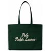 Polo Ralph Lauren per uomo. 405962436003 Borsa tote in tela con ricamo verde [3260513], Casual, Cotone