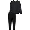 Uncover by Schiesser Schlafanzug Lang, Pigiama Lungo Uomo, Schwarz, 56