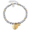 Dada Gioielli- Bracciale Donna Campanella e Cuore Frase Amore Mamme Bi-Lingua 17+3 cm (Oro + Oro)