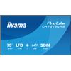 iiyama ProLite LH7575UHS-B2AG Display per segnaletica digitale 4K da 75 con funzionamento 24 ore su 24, 7 giorni su 7, sistema operativo Android, funzione Signal FailOver e slot Intel® SDM.