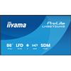 iiyama ProLite LH8675UHS-B2AG Display per segnaletica digitale 4K da 86 con operatività 24 ore su 24, 7 giorni su 7, sistema operativo Android, funzione Signal FailOver e slot Intel® SDM.