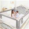 ZEHNHASE Barriera Letto Bambini Viaggio Guardrail sicurezza/protezione removibile per letto bambino (Grigio, 190CM)