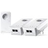 devolo Kit Multiroom Magic 2 WiFi 6 (ax): 3 adattatori WiFi PLC, presa Gigogne (2400 Mbit, mesh, 5 porte Gigabit Ethernet) ideale per telelavoro e streaming, presa francese