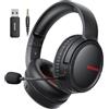 BINNUNE Cuffie Gaming Wireless, Cuffie da Gioco 2.4GHz per PS4, PS5, Switch, Bluetooth 5.3 con Microfono con Cancellazione del Rumore, Audio Stereo, 40 Ore di Autonomia, Compatibili con PC, Laptop,Mac