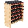 VEVOR Portabottiglie per Vino in Legno di Bambù Impilabile 6 Ripiani Capacità Max. 48 Bottiglie, Cantinetta Portabottiglie 6 Piani da Terra per Vino Materiale Legno Bambù Struttura Modulare Fai-da-te