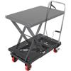 VEVOR Carrello elevatore idraulico, capacità 500 libbre 28,5" Altezza di sollevamento, Tavolo elevatore manuale a forbice singola con 4 ruote e cuscinetto antiscivolo, Carrello idraulico a forbice per