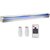VEVOR Scarico a Cascata per Piscina 120x11,5x8 cm in Acciaio Inox con Striscia LED Colorata, Connettore per Tubo Flessibile, Telecomando, Resistente alla Corrosione per Laghetto, Giardino Esterno