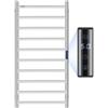 VEVOR Scaldasalviette da Parete per Bagno, Portasciugamani Riscaldato 10 Barre, Scaldasalviette Impermeabile con Timer e Display LED, 5 Livelli di Temperatura Regolabili, Montaggio a Parete