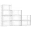 VEVOR Scatole Porta Scarpe, Adatte Fino alla Taglia 13 USA, 9 Scatole Porta Scarpe Trasparenti Impilabili con Porta Magnetica, Contenitori in Plastica per Stivali e Cappelli, Bianco Trasparente